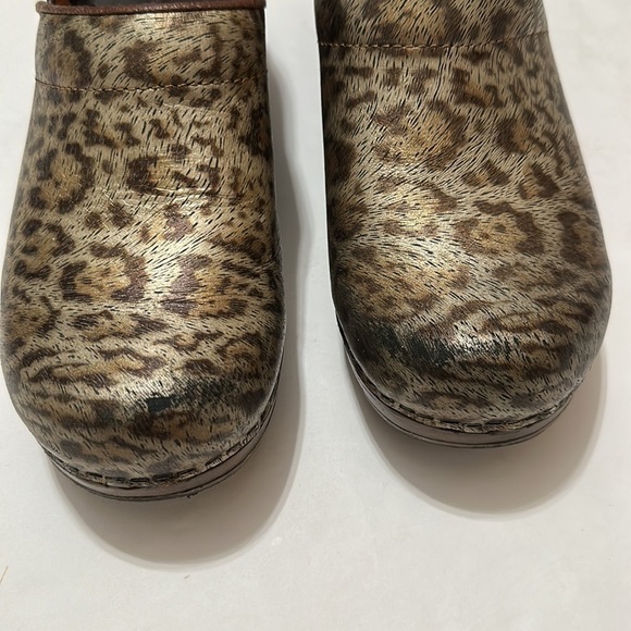 SANITA Clogs Closed Back Professional Metallic Animal Cheetah Print 38 - Picture 6 of 6